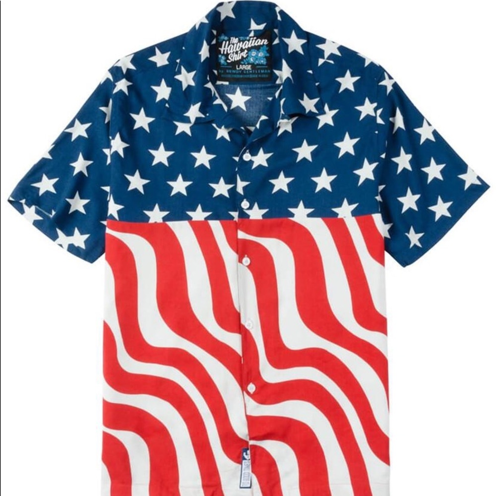 ROWDY GENTLEMAN - STARS N STRIPES HAWAIIAN SHIRT